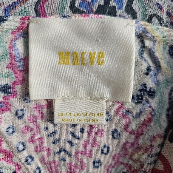 Anthropologie Maeve Multicolored Siya Kimono Dress Size 14 - Picture 11 of 15